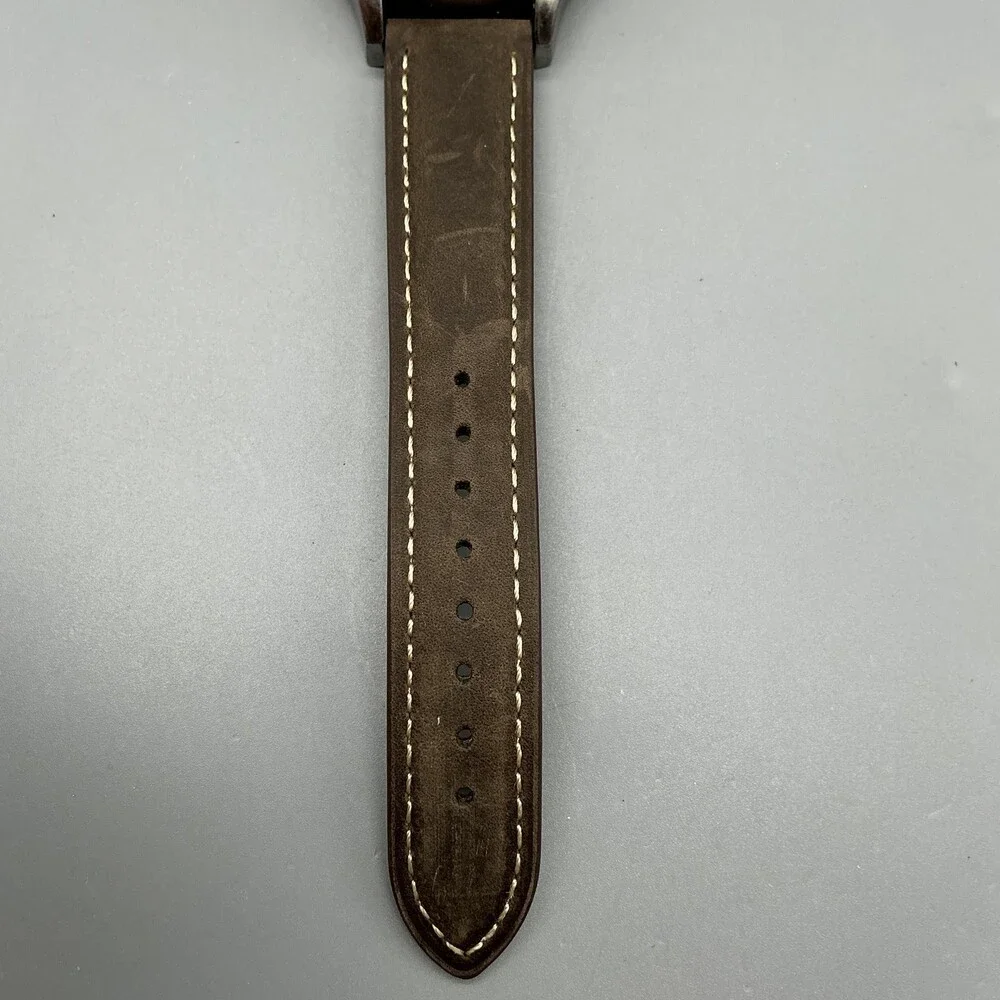 Dolce&Gabbana D&G Time Mens Watch 43mm Gray Dial Brown Leather Date New Battery